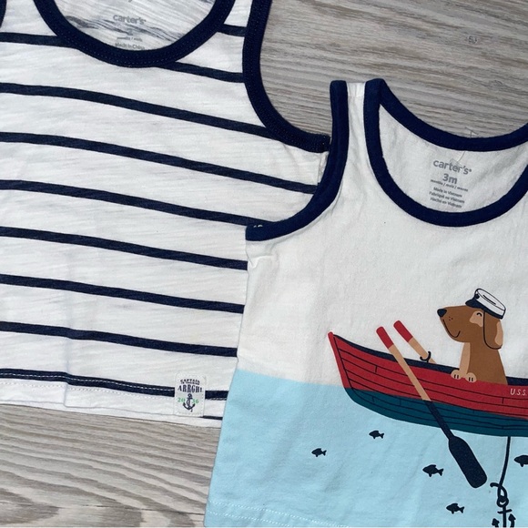⭐️3 Months Baby Boys 2 Pc Summer Tank Bundle ⭐️ - Picture 2 of 4